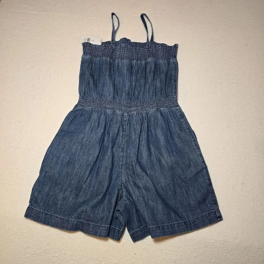 GAP Kids Girls NEW Size Small 6-7 Chambray Strappy Romper NWT